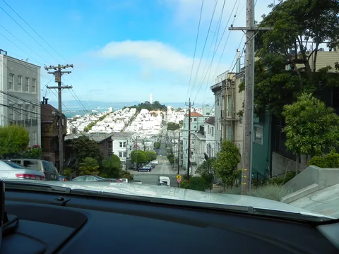 Klar til nedturen på Filbert Street, San Francisco, Californien, USA