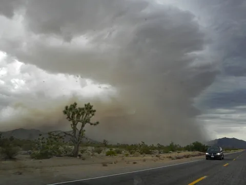 Sandstorm under opsejling på tilbage til Las Vegas