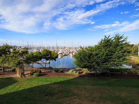 Udsigten fra Berkeley Marina mod San Francisco, Californien, USA