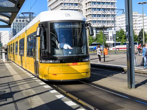 Sporvogn, Alexander Platz, Berlin, Tyskland