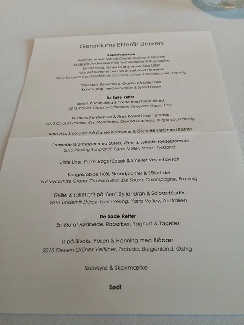 En aften på Restaurant Geranium, 3 stjernet luksusoplevelse i København.