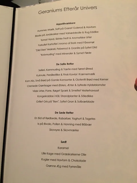 En aften på Restaurant Geranium, 3 stjernet luksusoplevelse i København.