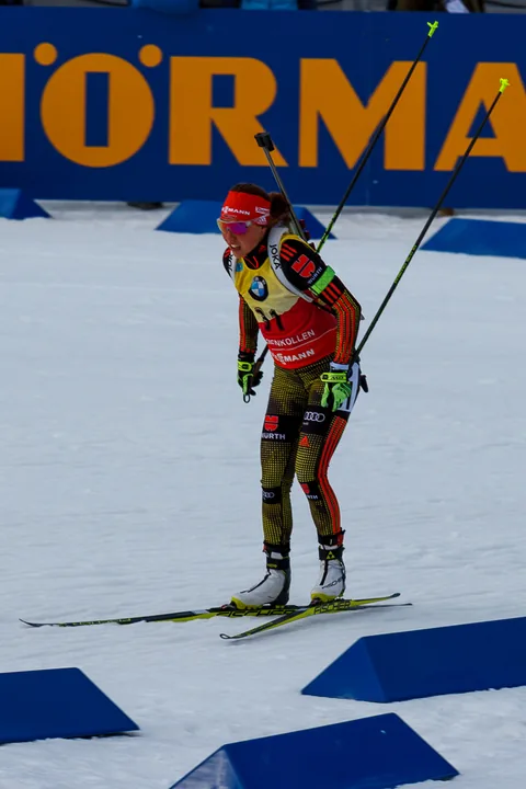 En tysk legende Laura Dahlmeier på Holmenkollen, Oslo, Norge