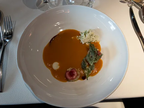 Frokost på L'Atalier du Peintre i Colmar, Alsace.