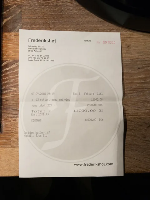 En fantastisk middag hos Wassim på Restaurant Frederikshøj i Aarhus.