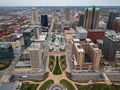 Udsigt fra Gateway Arch, St. Louis, Missouri, USA