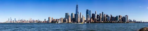Manhattan set fra Liberty State Park, New Jersey, USA