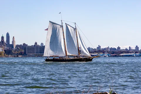 Manhattan set fra Liberty State Park, New Jersey, USA