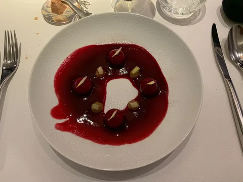 Frokost på vores stamrestaurant L'Atalier du Peintre i Colmar, Alsace, Frankrig
