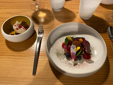 Middag på L'Alchemille i Kayserberg, Alsace, Frankrig.